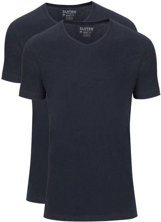 Slater T-shirt Korte Mouw 2-pack T-shirt Basic Extra Lang V-neck Navy - Foto 3