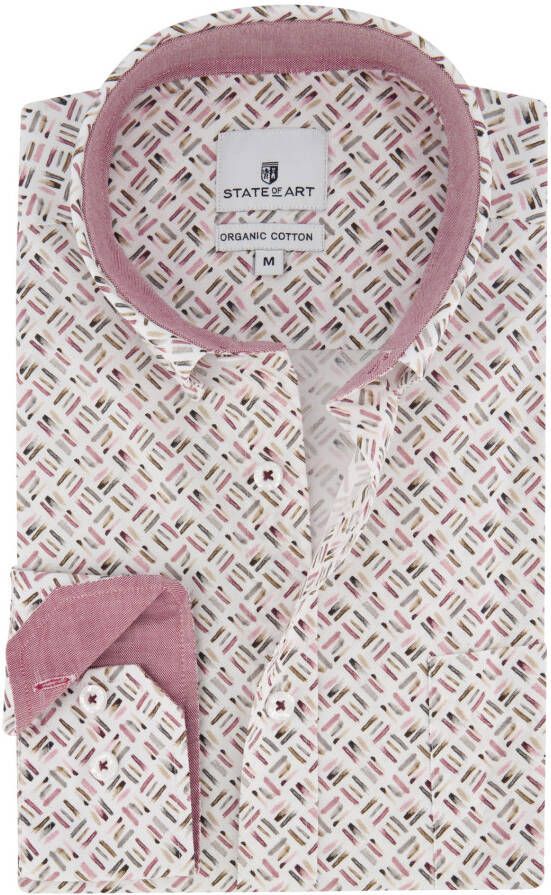 State of Art overhemd wijde fit roze print