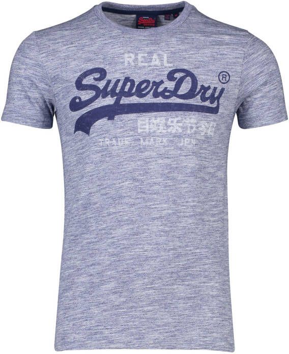 Superdry Blauw t-shirt met opdruk gemeleerd