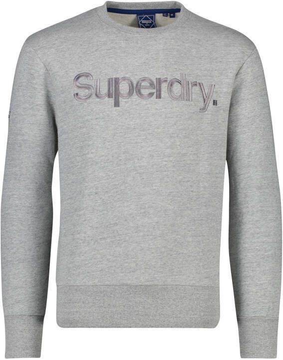 Superdry sweater met logo athletic grey marl