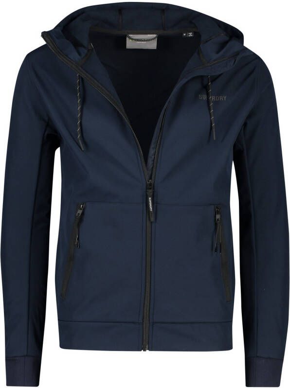 Superdry korte zomerjas donkerblauw effen rits normale fit - Foto 3