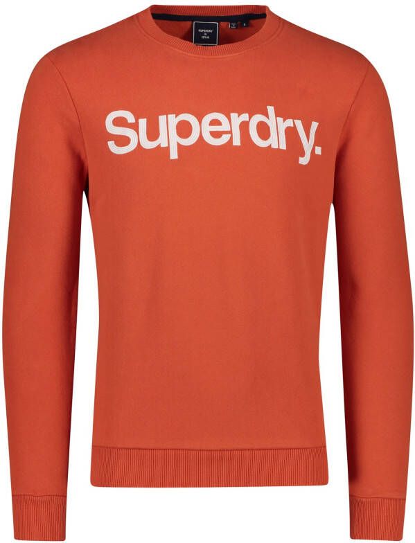 Superdry sweater met logo denim co rust