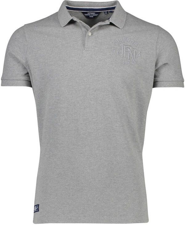 Superdry polo gemeleerd grijs zwart
