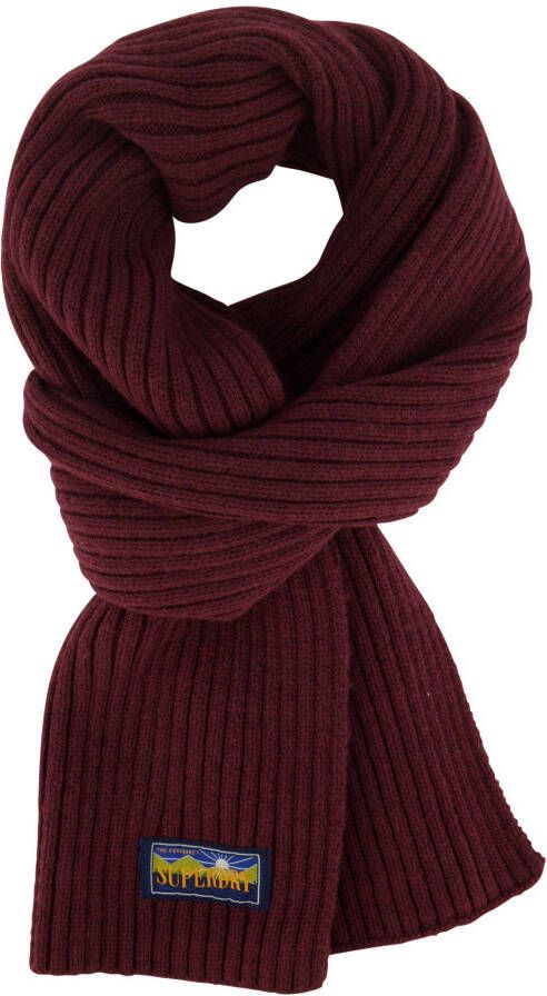 Superdry sjaal bordeaux effen