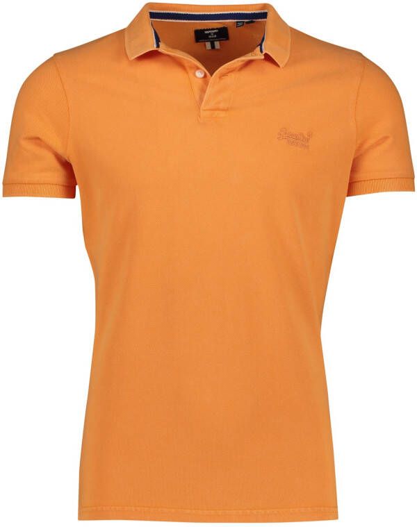 Superdry Superdy poloshirt oranje met embleem - Foto 2