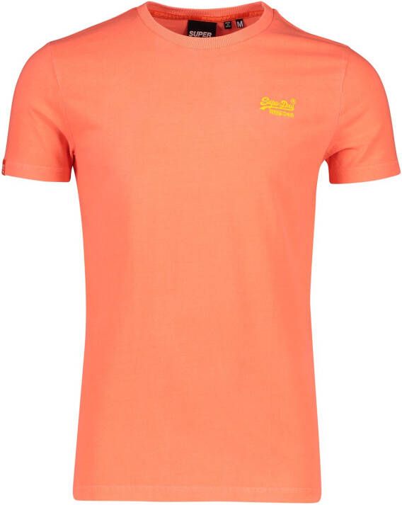 Superdry Orange label t-shirt Neon lite volcanic orange