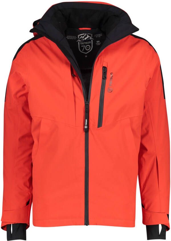 Tenson winterjas rood effen rits normale fit
