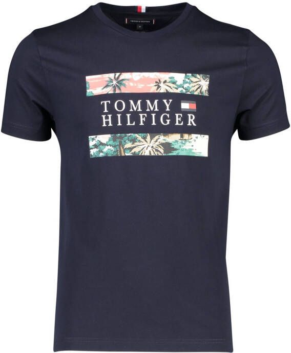 Tommy Hilfiger T-shirt donkerblauw ronde hals