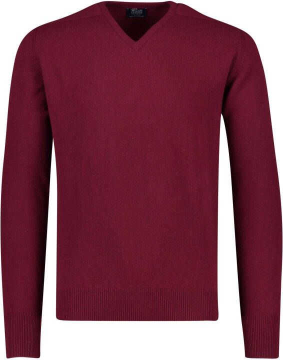 William Lockie Bordeaux V-Hals Wollen Trui Red Heren - Foto 1