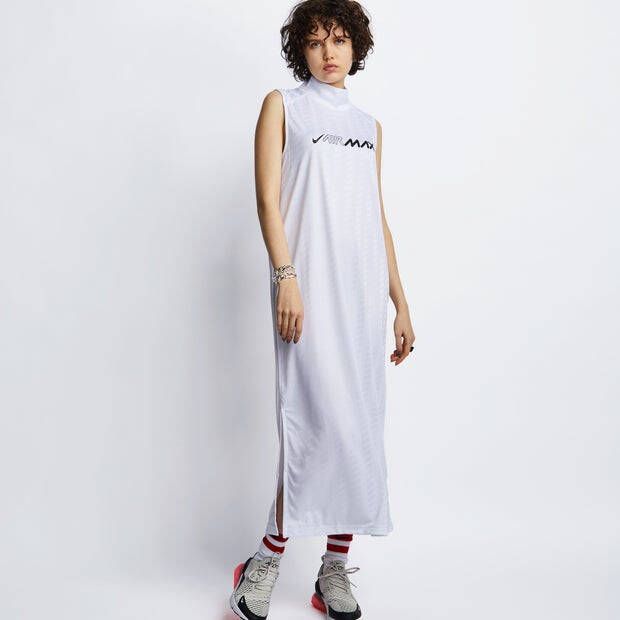 Nike Mouwloze sportjurk met logoprint White Dames