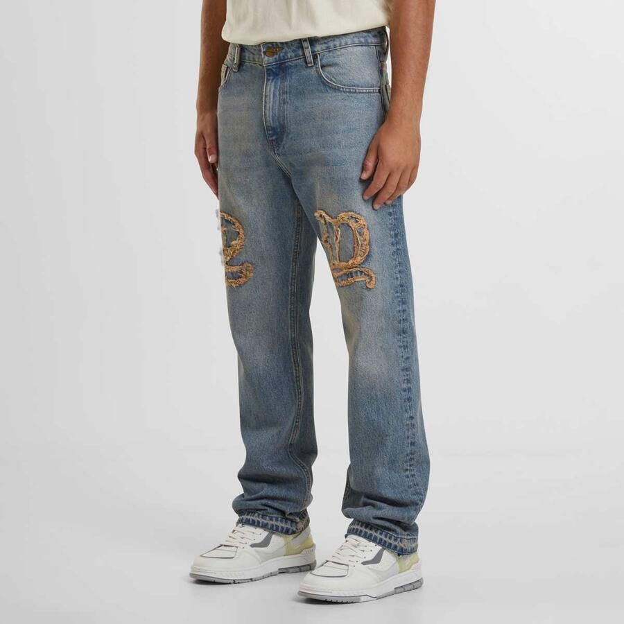 2Y STUDIOS Durga Logo Straight Jeans Men Spijkerbroeken blauw Kleding - Foto 3