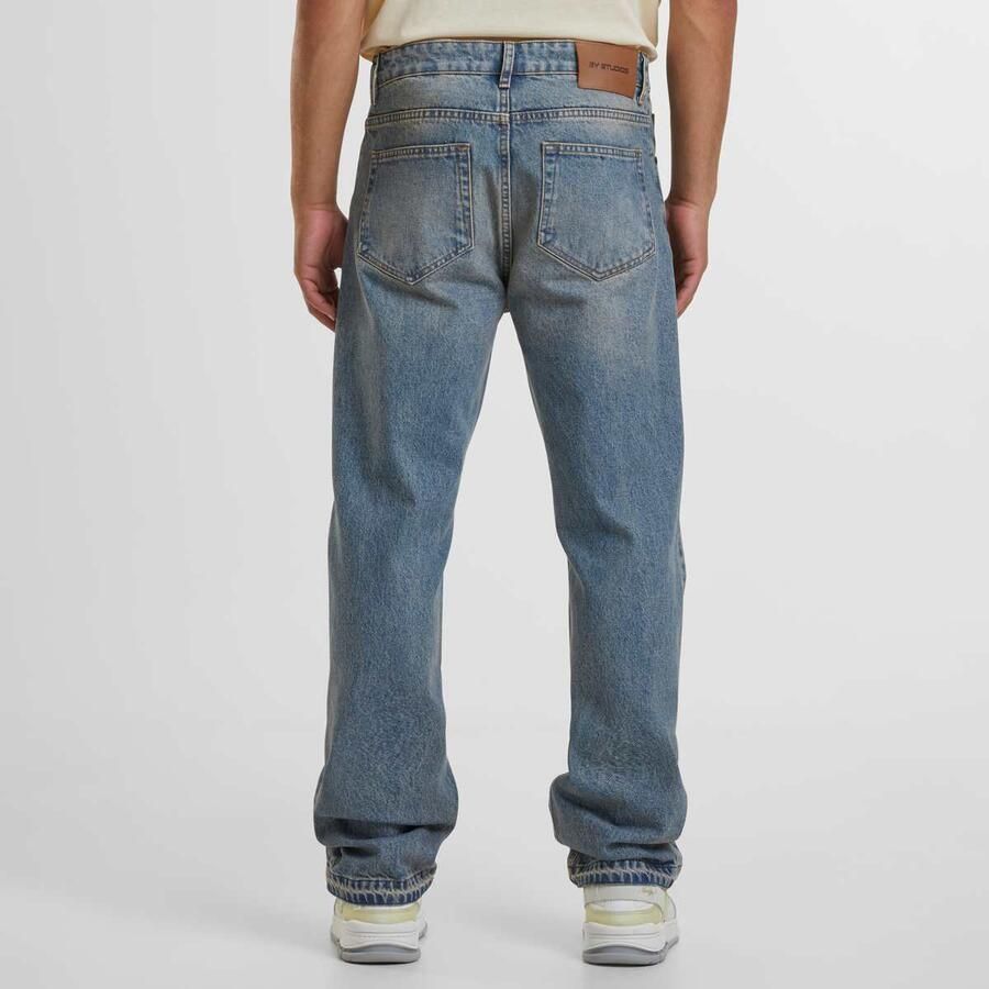 2Y STUDIOS Durga Logo Straight Jeans Men Spijkerbroeken blauw Kleding