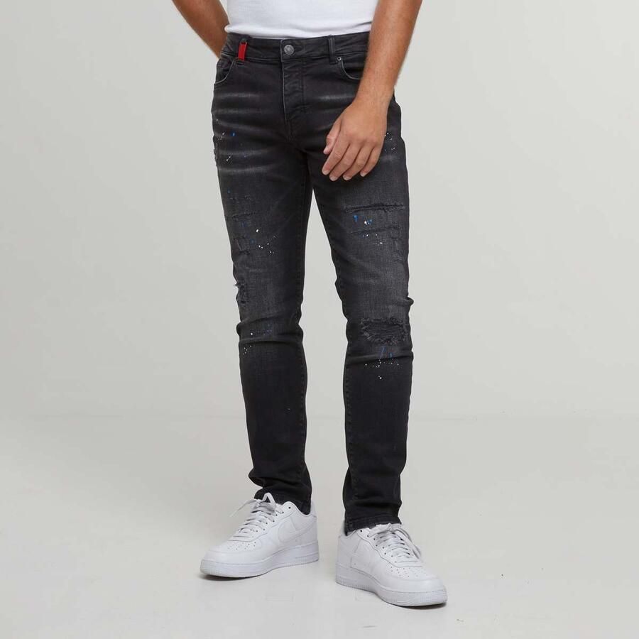 2Y STUDIOS Leonardo Ripped Slim Fit Jeans Spijkerbroeken in zwart formaten: 34 32 - Foto 3