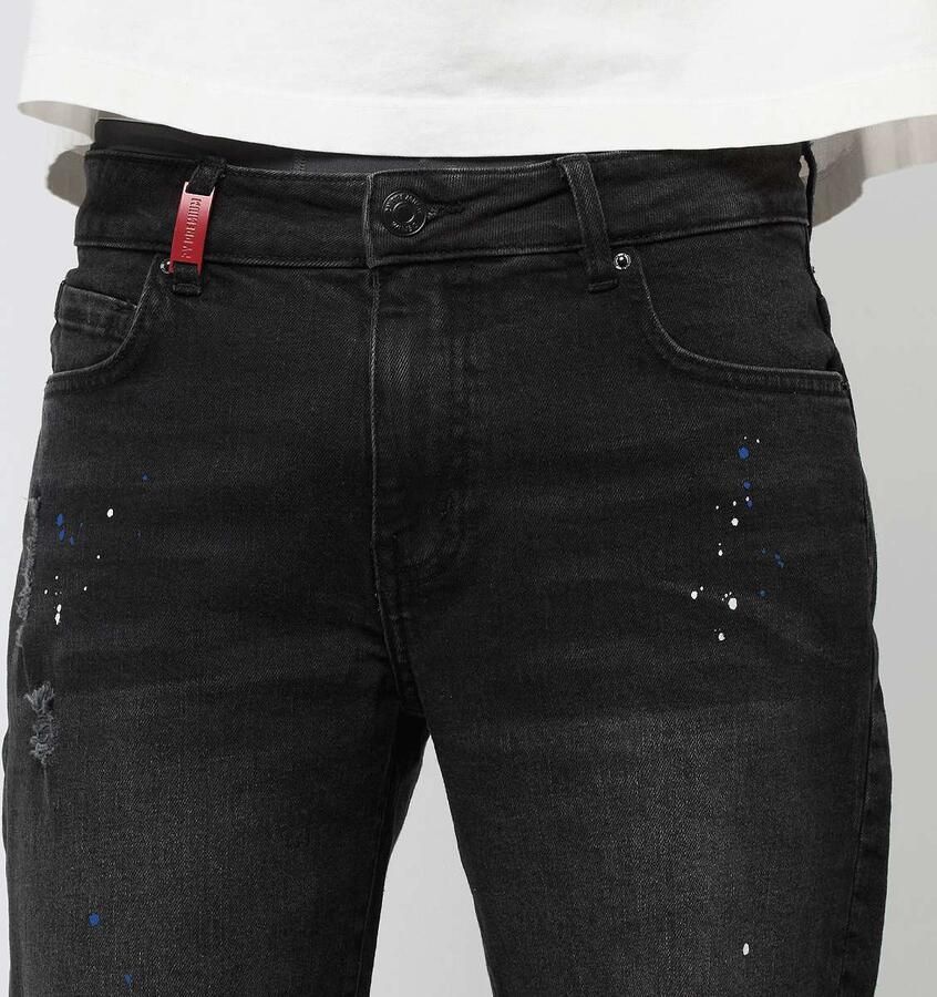 2Y STUDIOS Leonardo Ripped Slim Fit Shorts Men zwart Kleding