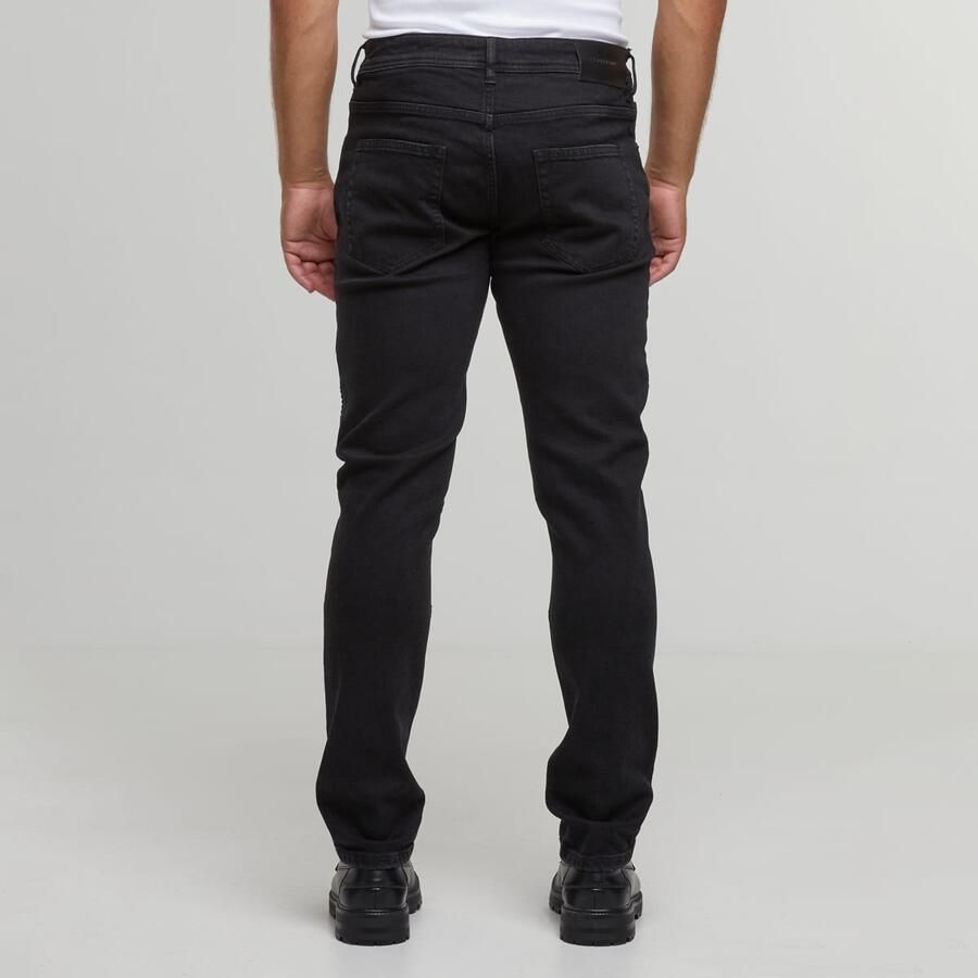2Y STUDIOS Oscar Ripped Slim Fit Jeans Men Spijkerbroeken zwart Kleding