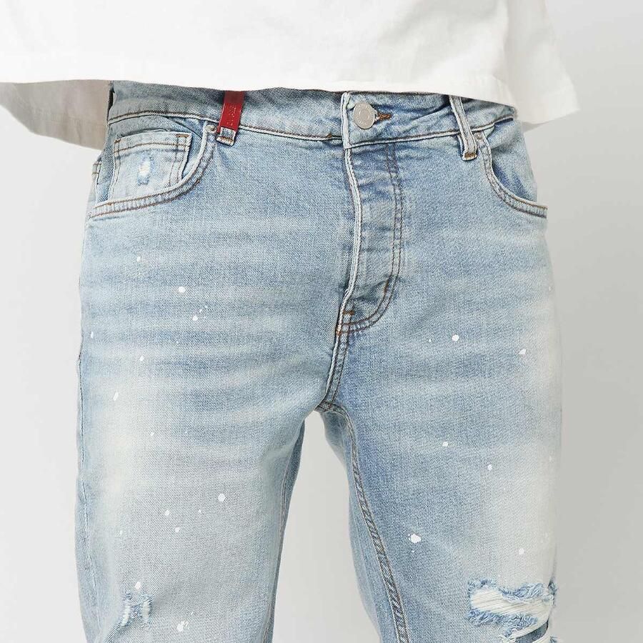 2Y STUDIOS Victor Ripped Slim Fit Jeans Men Spijkerbroeken blauw Kleding - Foto 2