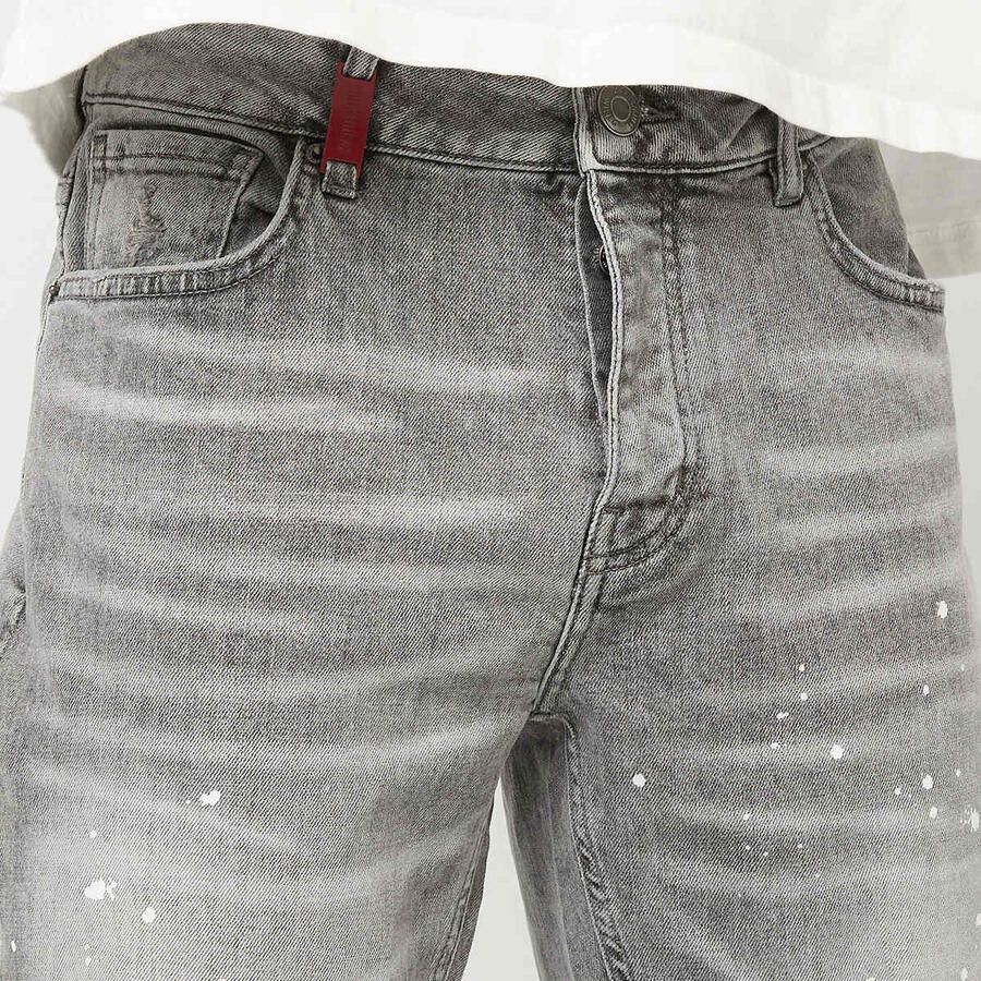 2Y STUDIOS Victor Ripped Slim Fit Jeans Men Spijkerbroeken grijs Kleding
