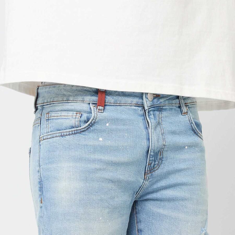 2Y STUDIOS Victor Ripped Slim Fit Shorts Men blauw Kleding