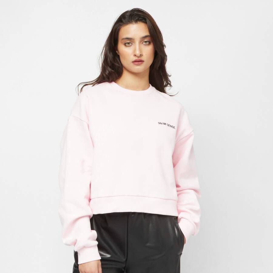 9N1M Sense Logo Cropped Sweatshirt Soft Korte mouwen Kleding pink maat: L beschikbare maaten:XS S M L XL