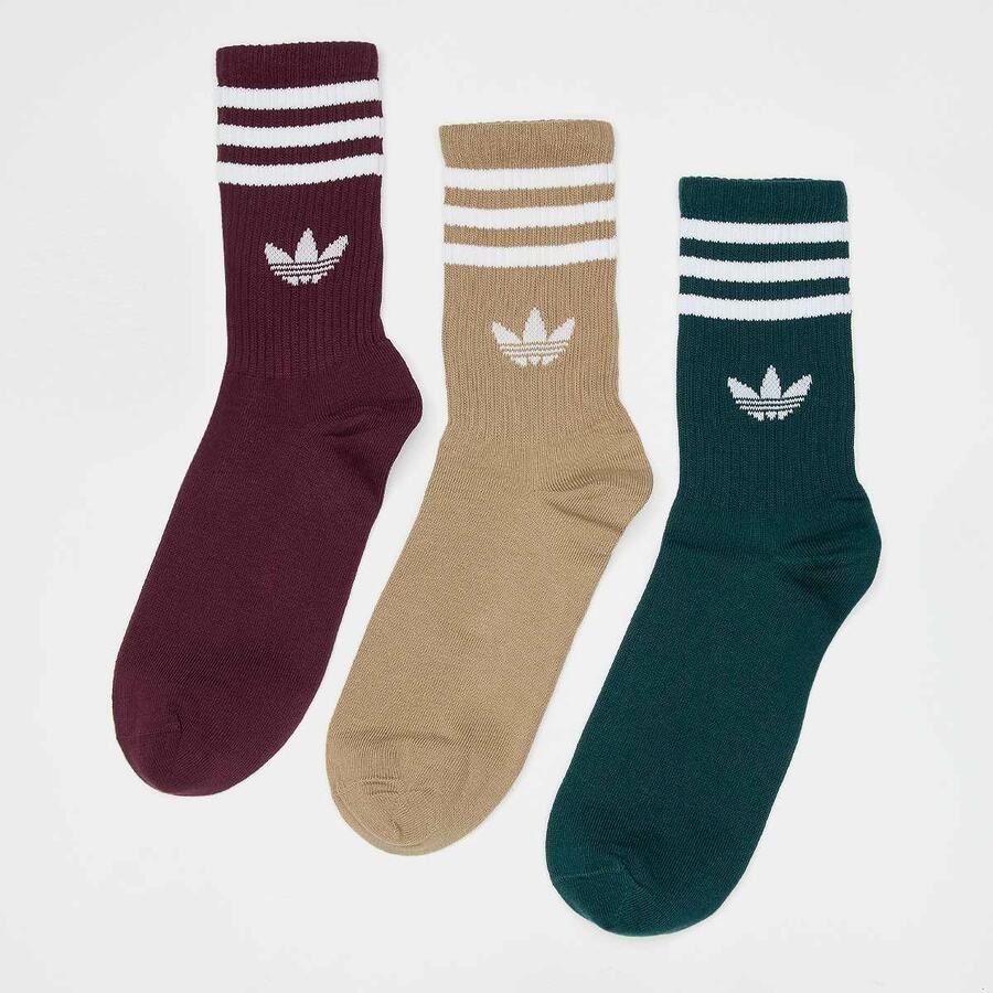Adidas Originals 3 PACK 3S CREW S maroon aurora ivy cardboard Unisex Sokken multicolor Maat 40-42 Kleding - Foto 2