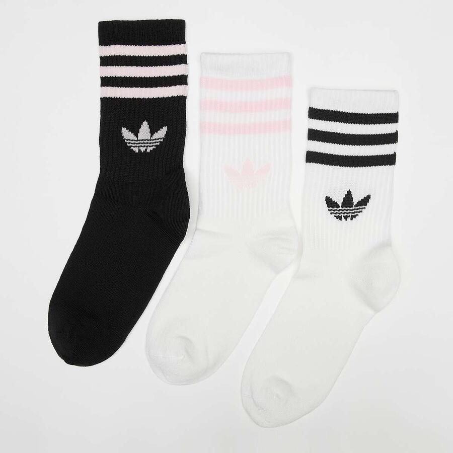 Adidas Originals 3 PACK 3S CREW S white black clear pink Wo Sokken wit Maat 43-45 Kleding - Foto 2