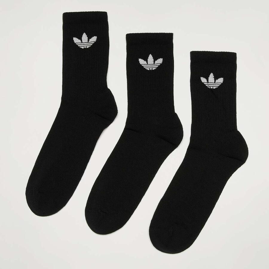 Adidas Originals 3 PACK Trefoil Cushion Crew Socken Unisex Sokken zwart Maat 43-45 Kleding - Foto 2