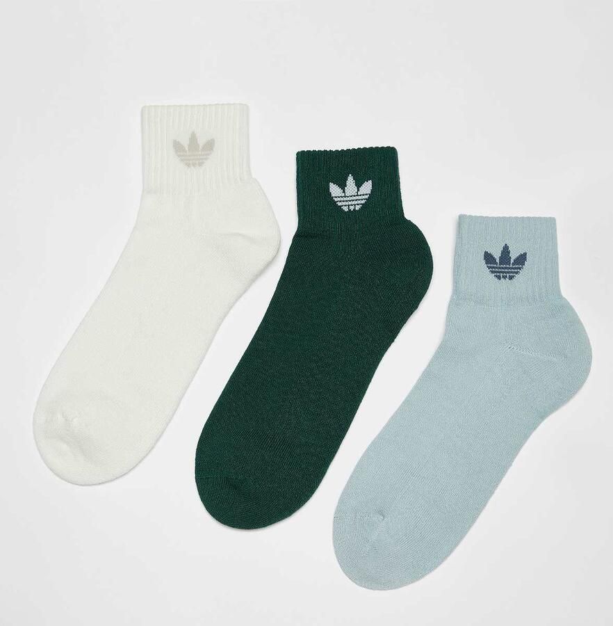 Adidas Originals 3 PACK Trefoil Mid Ankle Socken Unisex Sokken multicolor Maat 37-39 Kleding - Foto 2