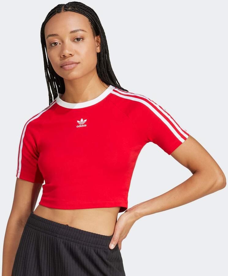 Adidas Originals 3-Stripes Baby Tee Wo T-Shirts & Polo's rood Maat XS Kleding - Foto 2
