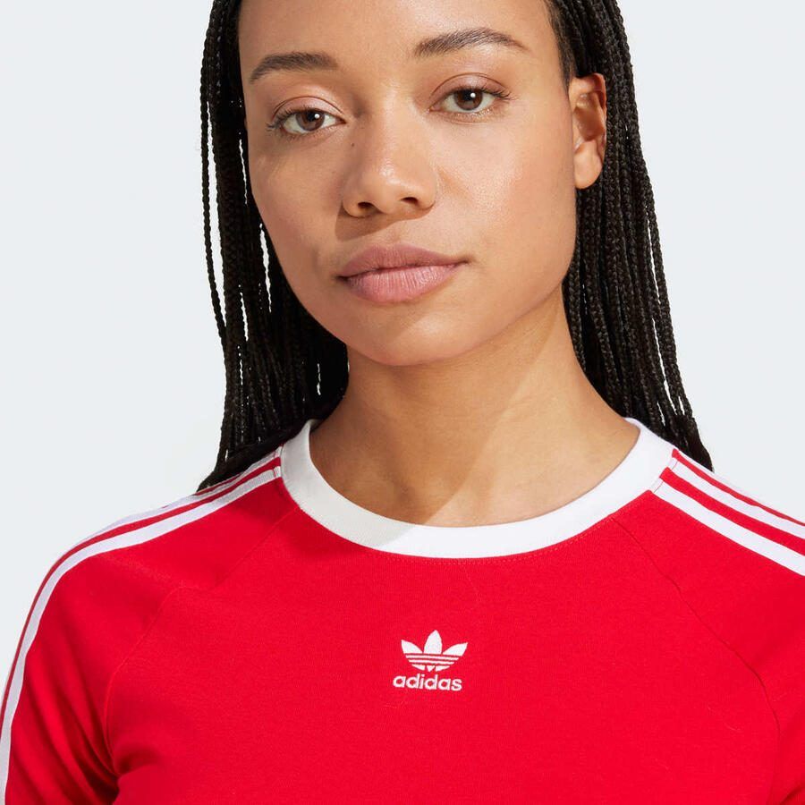 Adidas Originals 3-Stripes Baby Tee Women T-Shirts & Polo's rood Maat XS Kleding - Foto 2