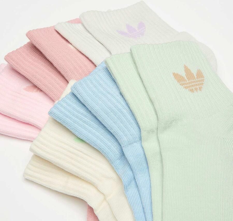 Adidas Originals 6 PACK 1 4 SOCKS wonder mauve linen green grey one Unisex Sokken multicolor Maat 37-39 Kleding