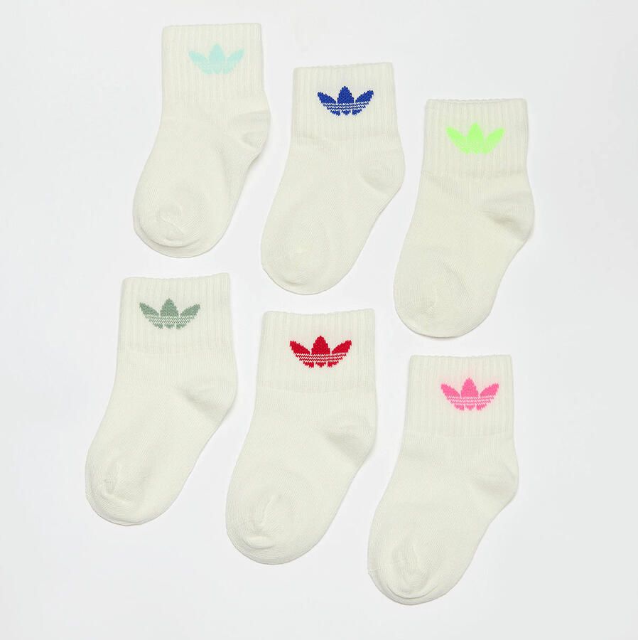 Adidas Originals 6 PACK adicolor Trefoil Ankle Socken Kids Unisex Sokken beige Maat 22-24 Kleding - Foto 2
