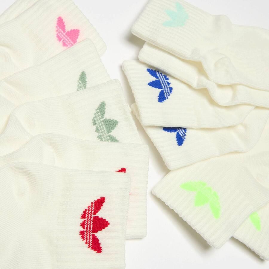 Adidas Originals 6 PACK adicolor Trefoil Ankle Socken Kids Unisex Sokken beige Maat 22-24 Kleding