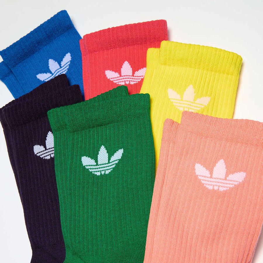 Adidas Originals Trefoil Crew Sokken (6 Pack) Unisex multicolor Maat 40-42 Kleding