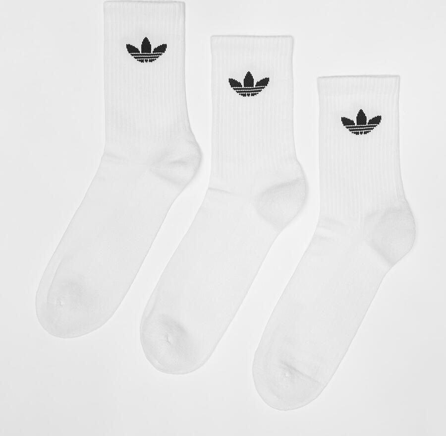 Adidas Originals 6 PACK Trefoil Cushion Crew Socks Unisex Sokken wit Maat 43-45 Kleding - Foto 2