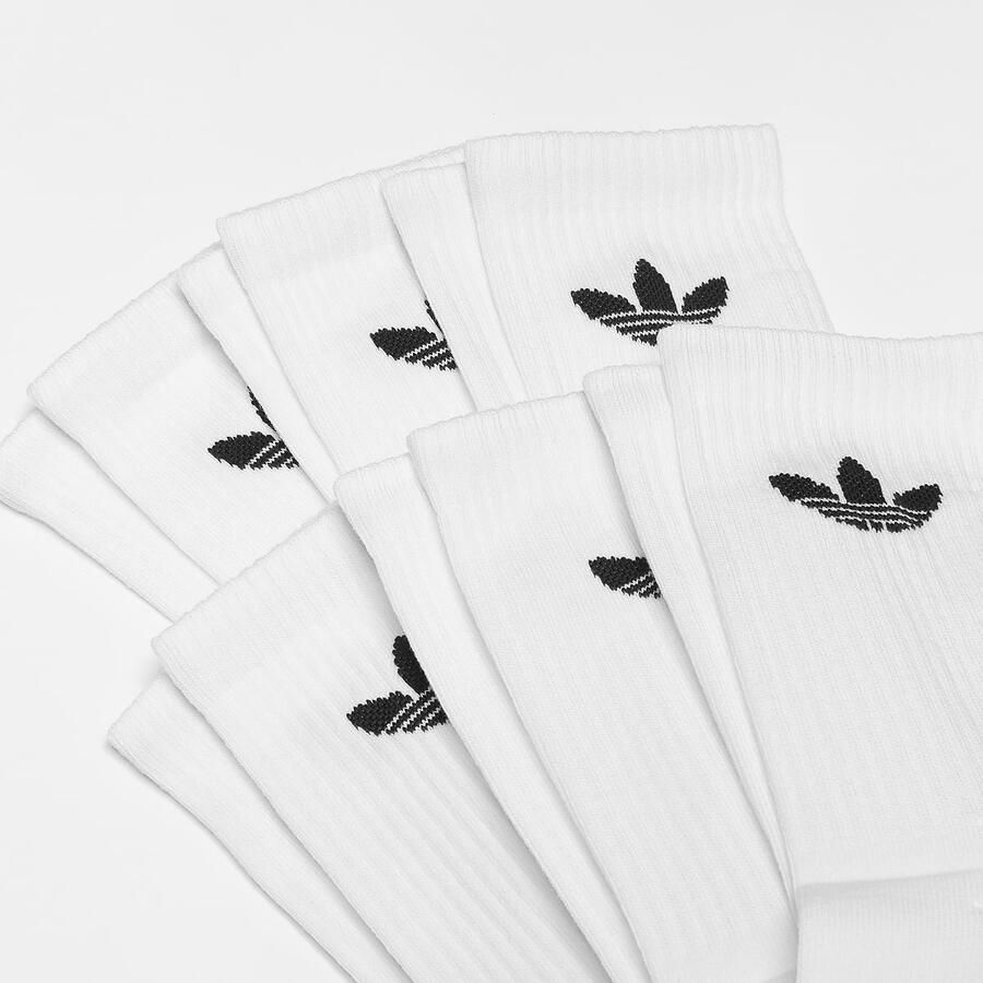 Adidas Originals 6 PACK Trefoil Cushion Crew Socks Unisex Sokken wit Maat 43-45 Kleding