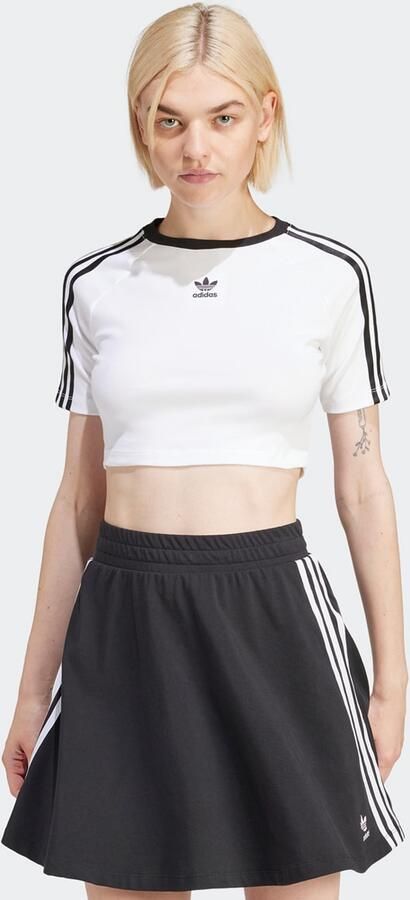 Adidas Originals Adicolor 3-stripes Crop T-shirt T-shirts Dames white maat: XS beschikbare maaten:XS S M L - Foto 5