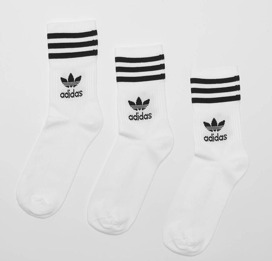 Adidas Originals Adicolor Crew Sokken (3 Pack) Lang Kleding white black maat: 43-46 beschikbare maaten:39-42 43-46 35-38 43-45 40-42 - Foto 2