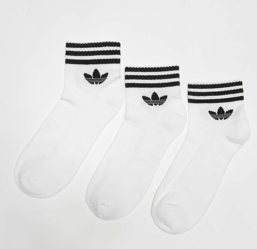 Adidas Originals adicolor Trefoil Ankle Sokken (3 Pack) Unisex wit Maat 43-45 Kleding - Foto 3