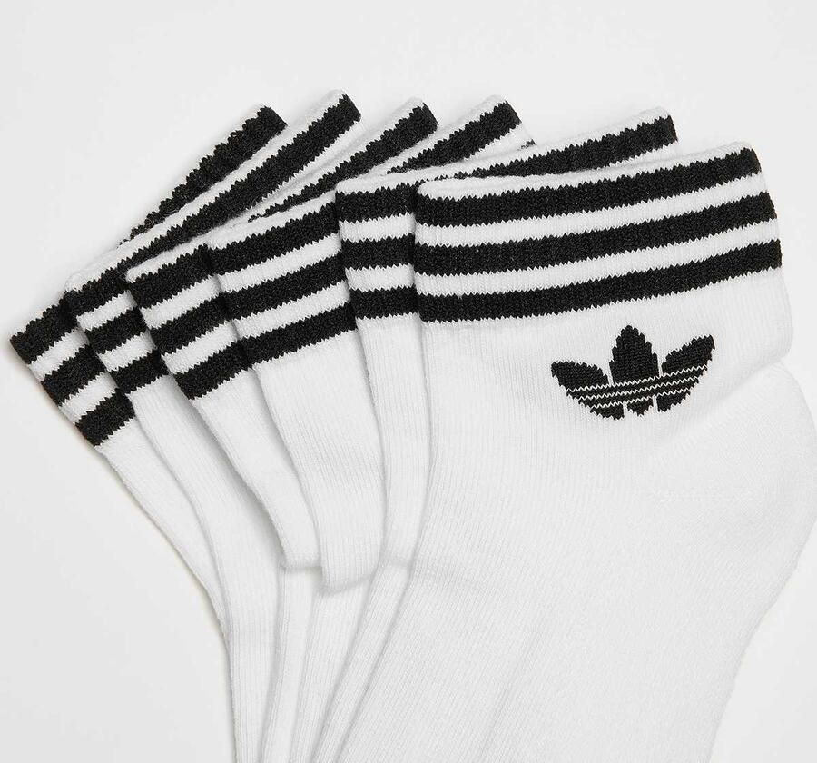 Adidas Originals adicolor Trefoil Ankle Sokken (3 Pack) Unisex wit Maat 43-45 Kleding
