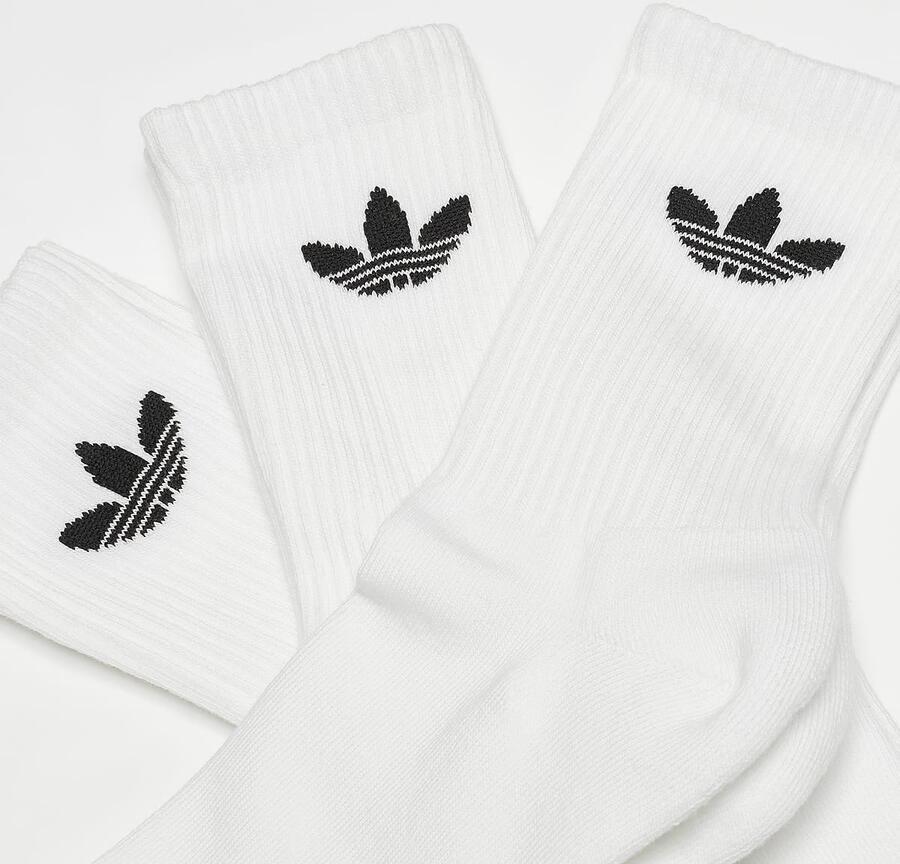 Adidas Originals adicolor Trefoil Crew Socks (3 Pack) Unisex Sokken wit Maat 43-45 Kleding
