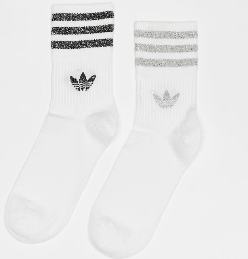 Adidas Originals Crew Glitter Sokken Lang Kleding white grey two black maat: 35-38 beschikbare maaten:37-39 40-42 43-45 35-38 34-36 - Foto 2