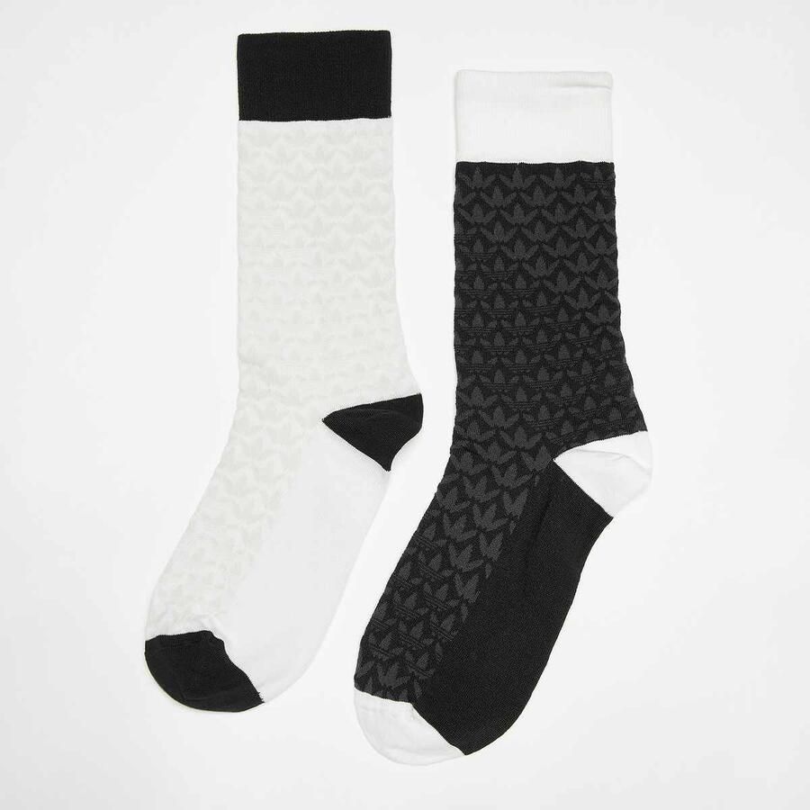 Adidas Originals Crew Socks Monogram (2 Pack) Unisex Sokken zwart Maat 43-45 Kleding - Foto 2