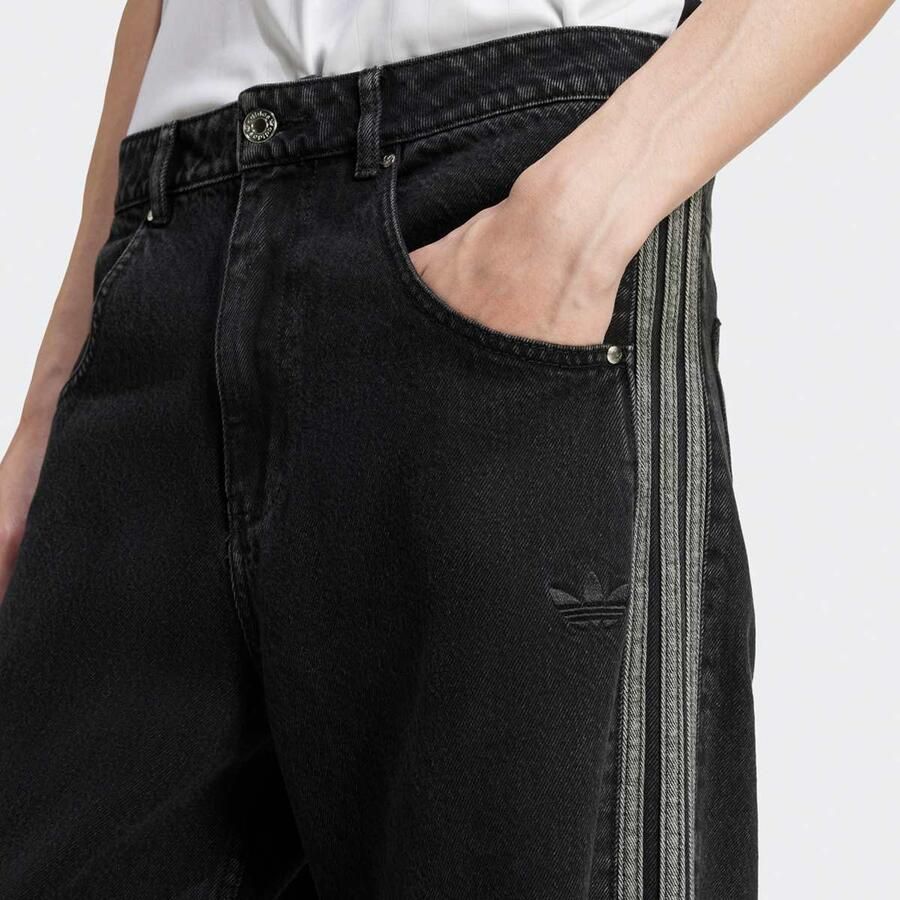 Adidas Originals Denim Firebird Broek Men Spijkerbroeken zwart Kleding