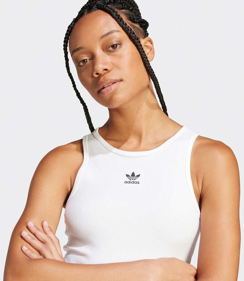 Adidas Originals Essential Ribbed Tanktop Women Tops wit Maat XS Kleding