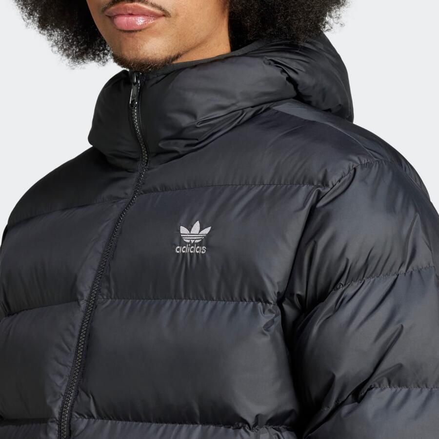 Adidas Originals Gewatteerde Winterjas Trefoil Men Puffer jackets zwart Maat XL Kleding