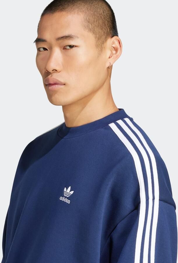 Adidas Originals Oversized 3-strepen crew sweatshirt Men Hoodies & Sweaters blauw Maat XL Kleding - Foto 3