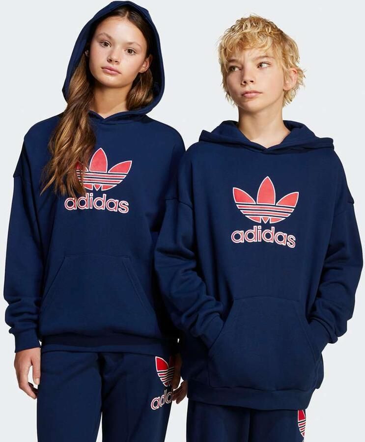 Adidas Originals Oversized Kinder Hoodie met Groot Logo Unisex Hoodies & Sweaters blauw Kleding - Foto 3