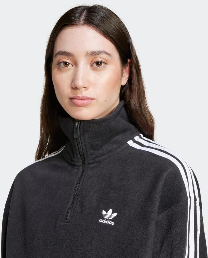 Adidas Originals Polar Fleece Half Zip Women Hoodies & Sweaters zwart Maat XS Kleding
