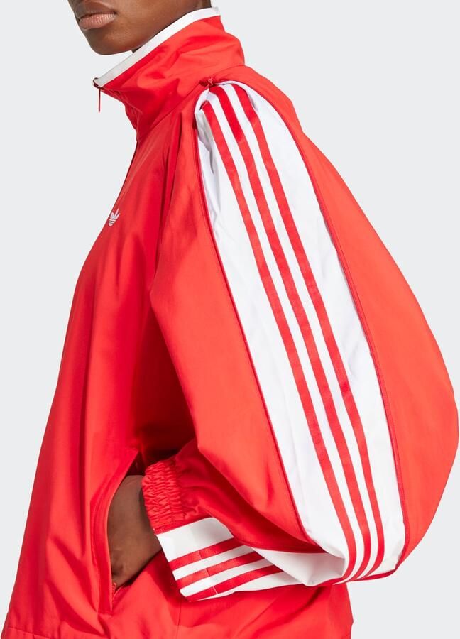 Adidas Originals Woven 3-strepen zip trainingsjacke Women Trainingspakken rood Maat XS Kleding