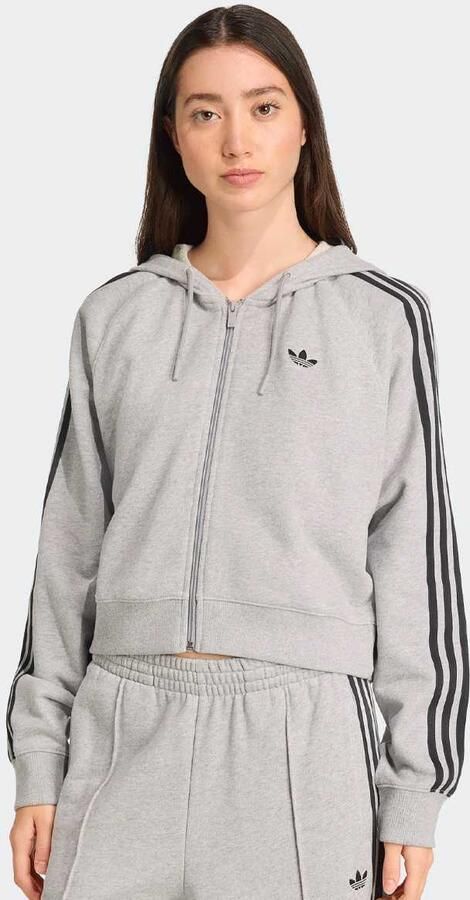 Adidas Originals Zip Hoodie Wo Hoodies & Sweaters grijs Maat XS Kleding - Foto 3